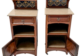 Two Arts & Crafts Nightstands by Gustave Serrurier-Bovy, 1900s